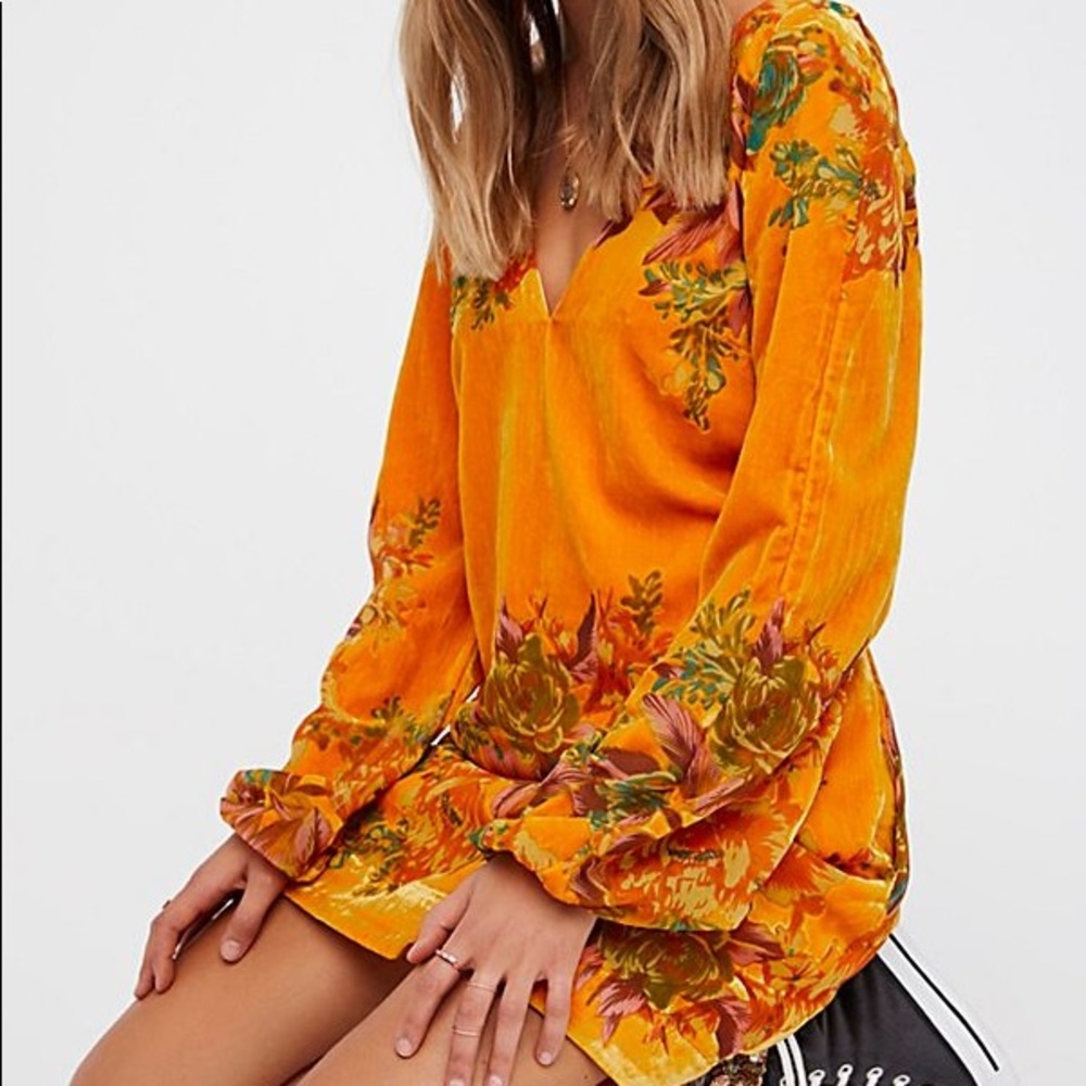Yellow Velvet Free People Mini Dress
